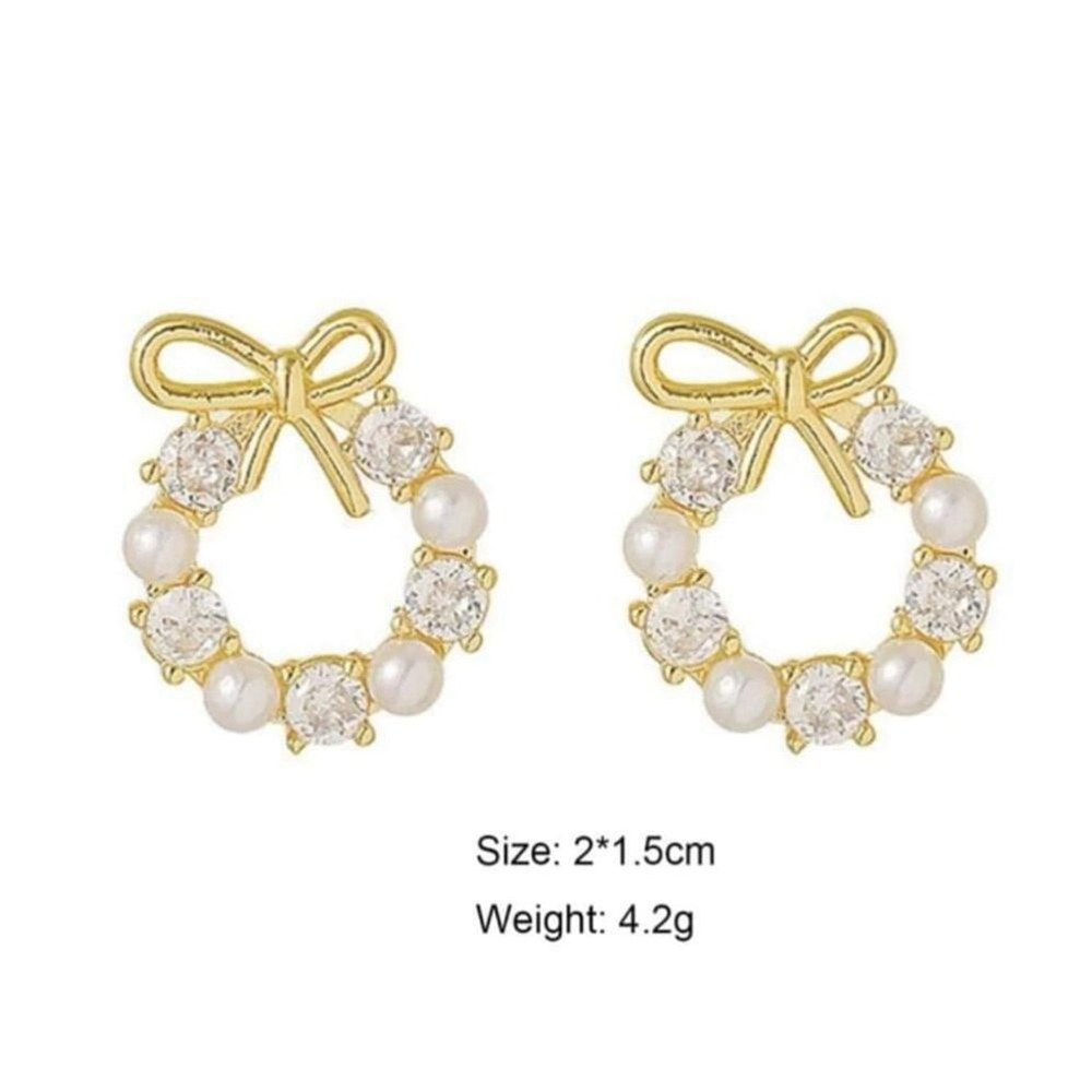 ⚠️Clearance Bow Knot Earrings Pearls - Picture 4 of 4